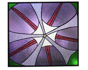 Stained glass window/ panel of a Morning Glory