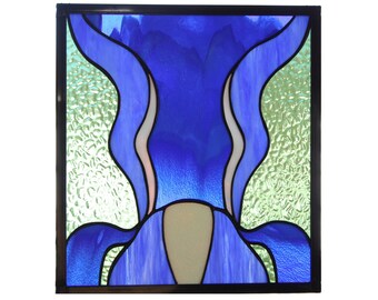 Stained glass panel/ window of an Iris