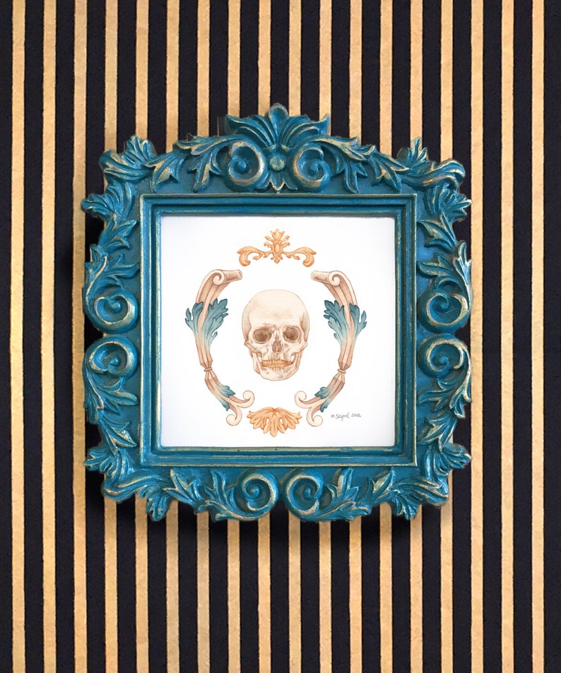 King Cranium painting, art, anatomy, skull, nautical image 1