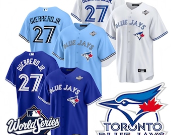 Personalized Toronto Blue Jays Jersey, Custom Name & Number, Embroidered #27Vladimir Guerrero Jr.  Gift