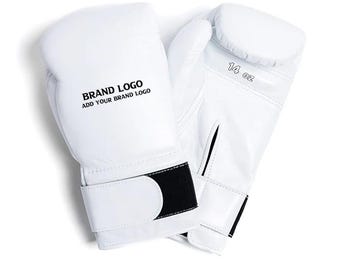 Rękawice bokserskie z logo, skórzane wyposażenie sparingowe, wszystkie rozmiary i wzory