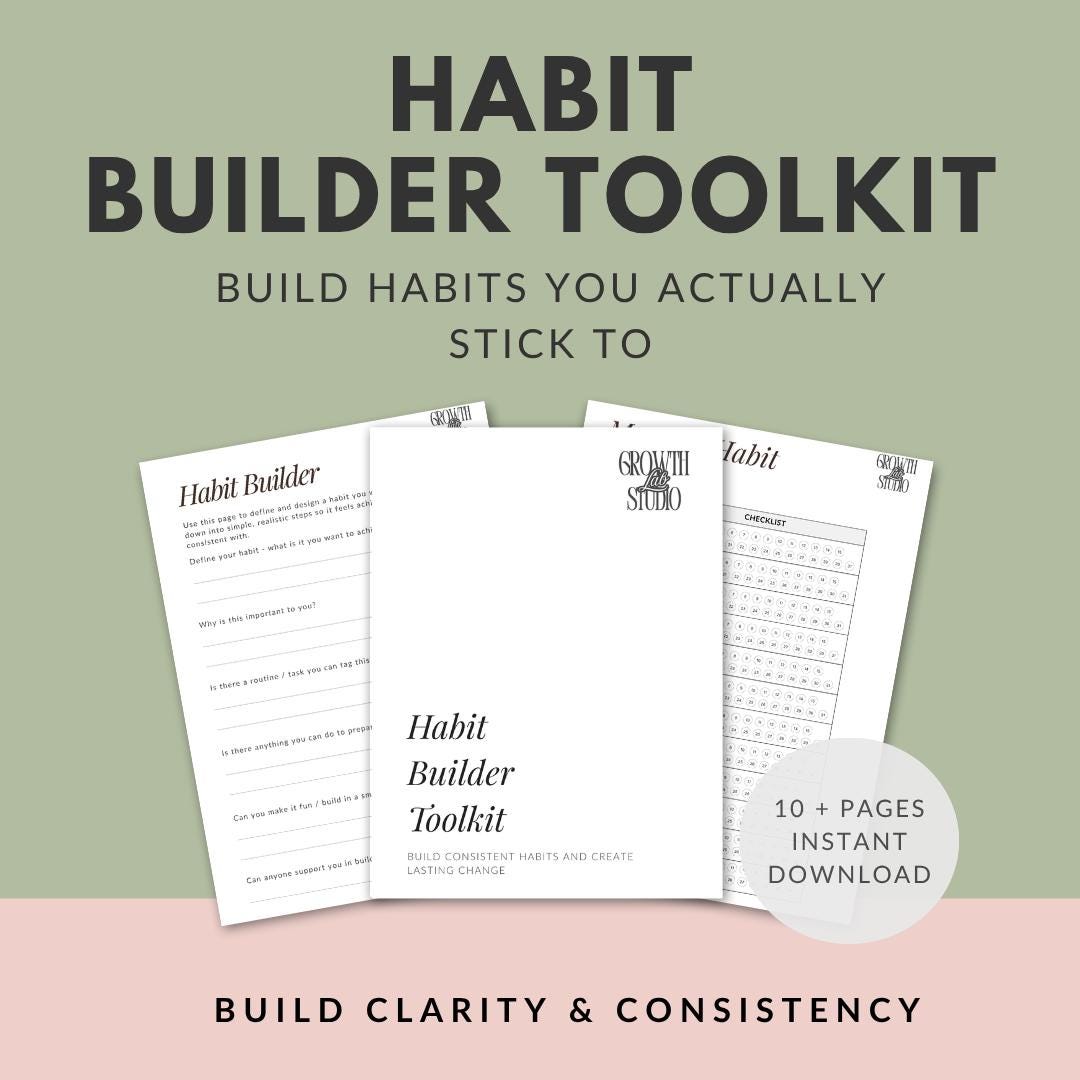 Habit Tracker Printable | Habit Builder Workbook | Build Consistent ...