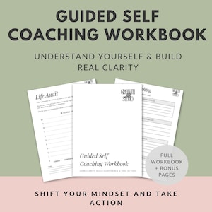 Guided Self Coaching Workbook | Mindset Journal, Personal Growth, Visualisation, Reflection & Goal Setting Printable
