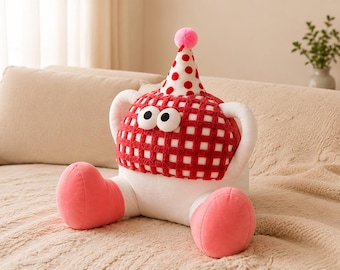 Almohada de peluche de monstruo, cojín de peluche de Pie Grande, decoración de dibujos animados kawaii, accesorio suave para la habitación de los niños