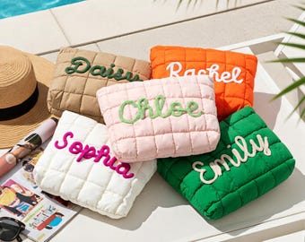 Neceser de pana personalizado, recuerdos para despedida de soltera, regalo para ella, neceser de mujer, regalo para damas de honor