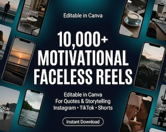 10.000+ motivierende Gesichtslose Reels - B-Roll Videos (bearbeitbar)