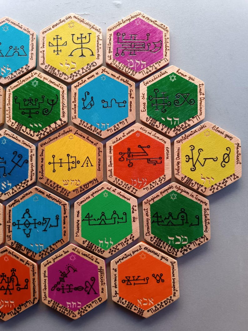 PACK 33 Sigils of Shem Ha-mephorash Burned in Plywood and Carving ...