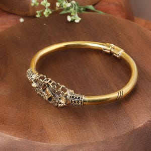Bracelet jonc ancien en or, bracelet manchette bohème vintage, bijoux ethniques tendance, bracelet Kada réglable, cadeau pour elle