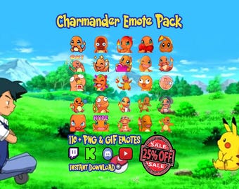 Charmander Emote Pack | Animated GIF & PNG for Twitch, Discord (Instant Download)
