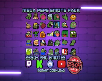 PEPE Meme Emote Pack | Twitch, Discord, Kick, Whatsapp, TikTok | Instant Download | Static PNG