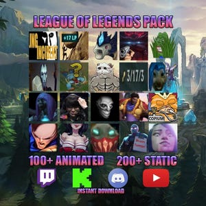 Paquete de gestos de League of Legends / Twitch, Discord, Kick, YouTube, TikTok / Descarga instantánea / 3 tamaños