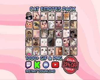 Cat Emotes Pack | 1000+ Animated GIF & PNG for Twitch, Discord, YouTube (Instant Download)