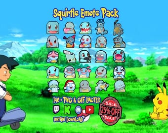 Squirtle Emote Pack | Animated GIF & PNG for Twitch, Discord (Instant Download)