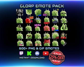 Glorp Emote Pack for Twitch, Discord, Kick, YouTube | 3 Sizes (Instant Download)