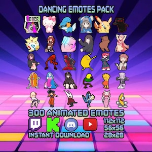 Animiertes Tanz-Emote-Paket für Twitch, Discord, Kick (Sofort-Download)
