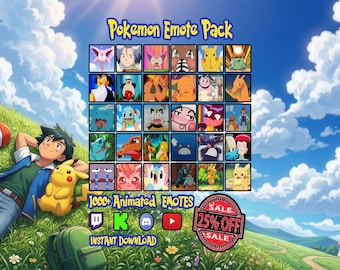 Animated Pokemon Emote Pack | 1000+ Animated Emotes for Twitch, Discord, Kick, YouTube | 3 Sizes (Instant Download)