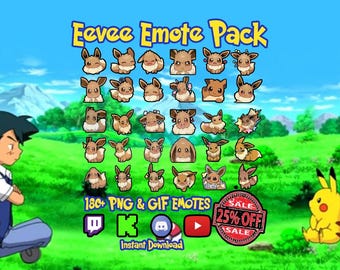 Eevee Emote Pack | Animated GIF & PNG for Twitch, Discord (Instant Download)