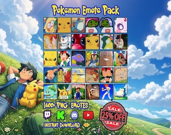 Pokemon Emote Pack | 1600+ Pokemon Emotes for Twitch, Discord, Kick, YouTube | PNG | 3 Sizes (Instant Download)