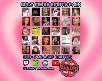 Girly Meme Emote Pack | Animated GIF & PNG for Twitch, Discord (Instant Download)