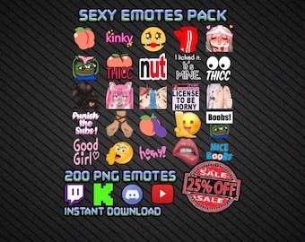 Sexy Adult Emotes | 200 PNG Emote Pack for Discord 18+ | NSFW Emote Bundle | Instant Download