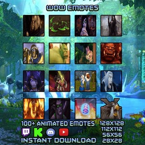 Animerade WoW-emotes för Twitch, Discord, Kick (direktnedladdning)