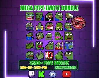 Pepe Emote Bundle | 3350+ Animated & PNG Emotes for Twitch, Discord (Instant Download)