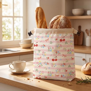 Linen Cotton Beeswax Bread Bag for Sourdough - Beeswax Bread Bags for Sourdough ,Lunch Bag , Zero Waste , Gift for her