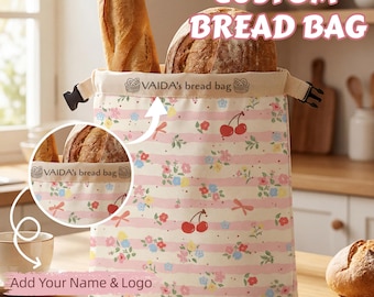 Reusable Beeswax Bread Bag - Linen Bread Storage Bag , Eco Friendly Kitchen , Plastic Free Bread Bag , Homemade Bread Bag