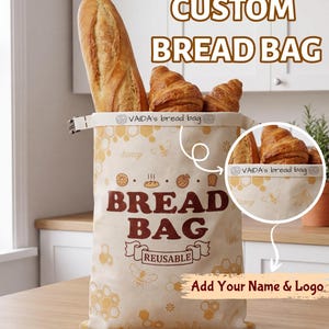 Linen Cotton Beeswax Bread Bag for Sourdough - Beeswax Bread Bags for Sourdough , Plastic Free Kitchen , Gift for her , Homemade Bread Bag
