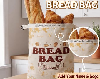 Sac à pain en cire d'abeille et lin pour le levain - Sacs à pain en cire d'abeille pour le levain, cuisine sans plastique, cadeau pour elle, sac à pain fait maison