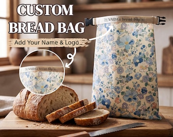 Linen Cotton Beeswax Bread Bag for Sourdough - Reusable Beeswax Bread Bags, Lunch Bag, Eco Friendly, Gift for Bread Bakers