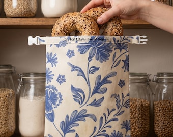 Sac à pain en cire d'abeille et lin pour le levain - Sacs à pain en cire d'abeille pour le levain, cuisine sans plastique, cadeau pour elle, sac à pain fait maison