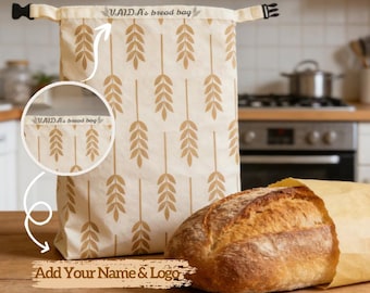 Beeswax Bread Bags for Sourdough - Reusable Bread Bags for Homemade Bread, Sourdough Bread Storage, Eco Friendly Gifts, Mother’s day