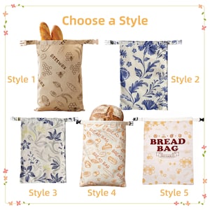 Linen Cotton Beeswax Bread Bag for Sourdough - Beeswax Bread Bags for Sourdough , Plastic Free Kitchen , Gift for her , Homemade Bread Bag image 3