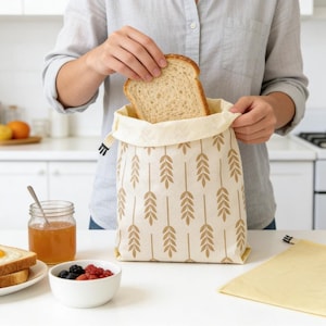 Beeswax Bread Bags for Sourdough - Reusable Beeswax Bread Bags, Sourdough Bread Storage, Eco Friendly, Gift for Bread Bakers