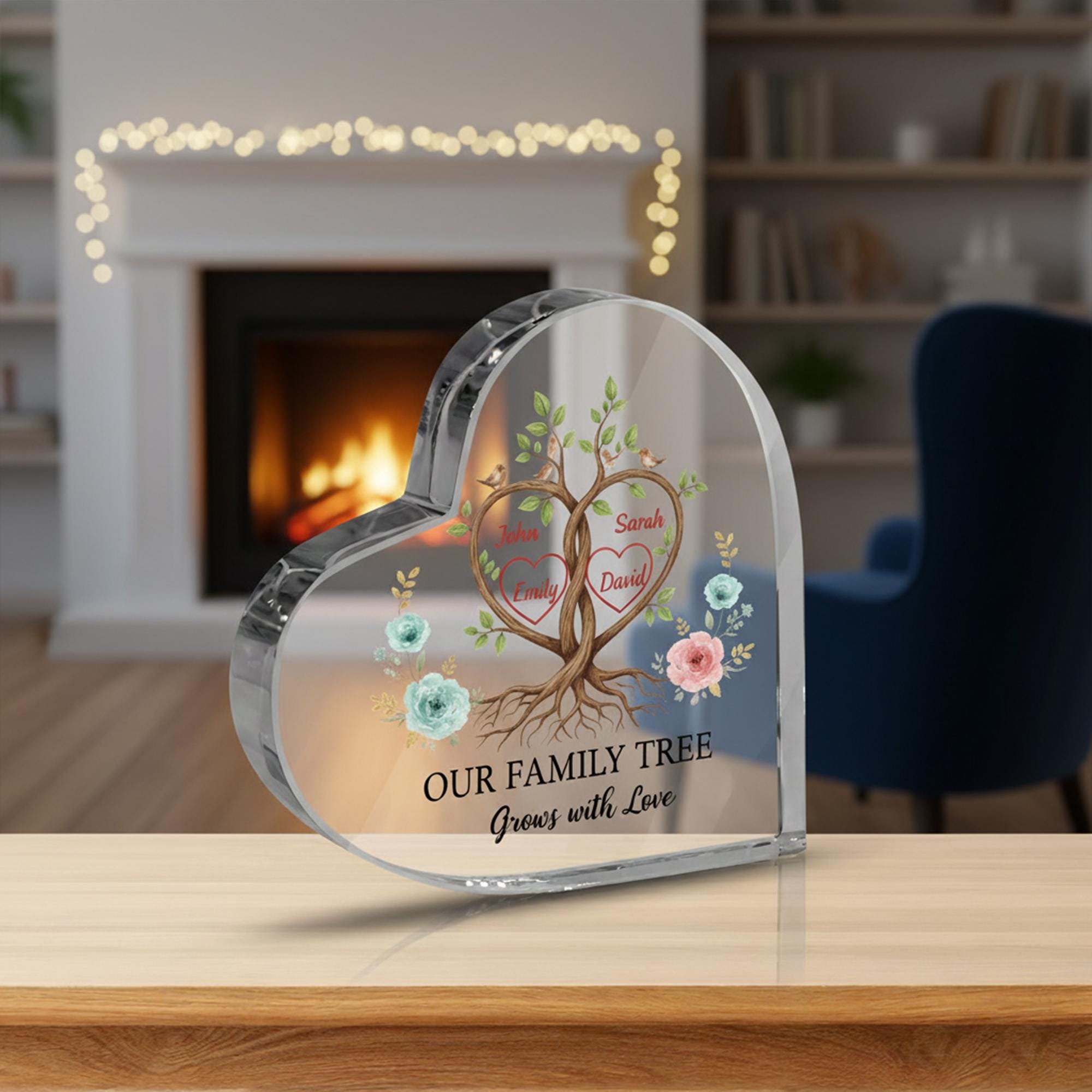 Personalized Family Tree Acrylic Plaque, Custom Family Name Sign, Our ...