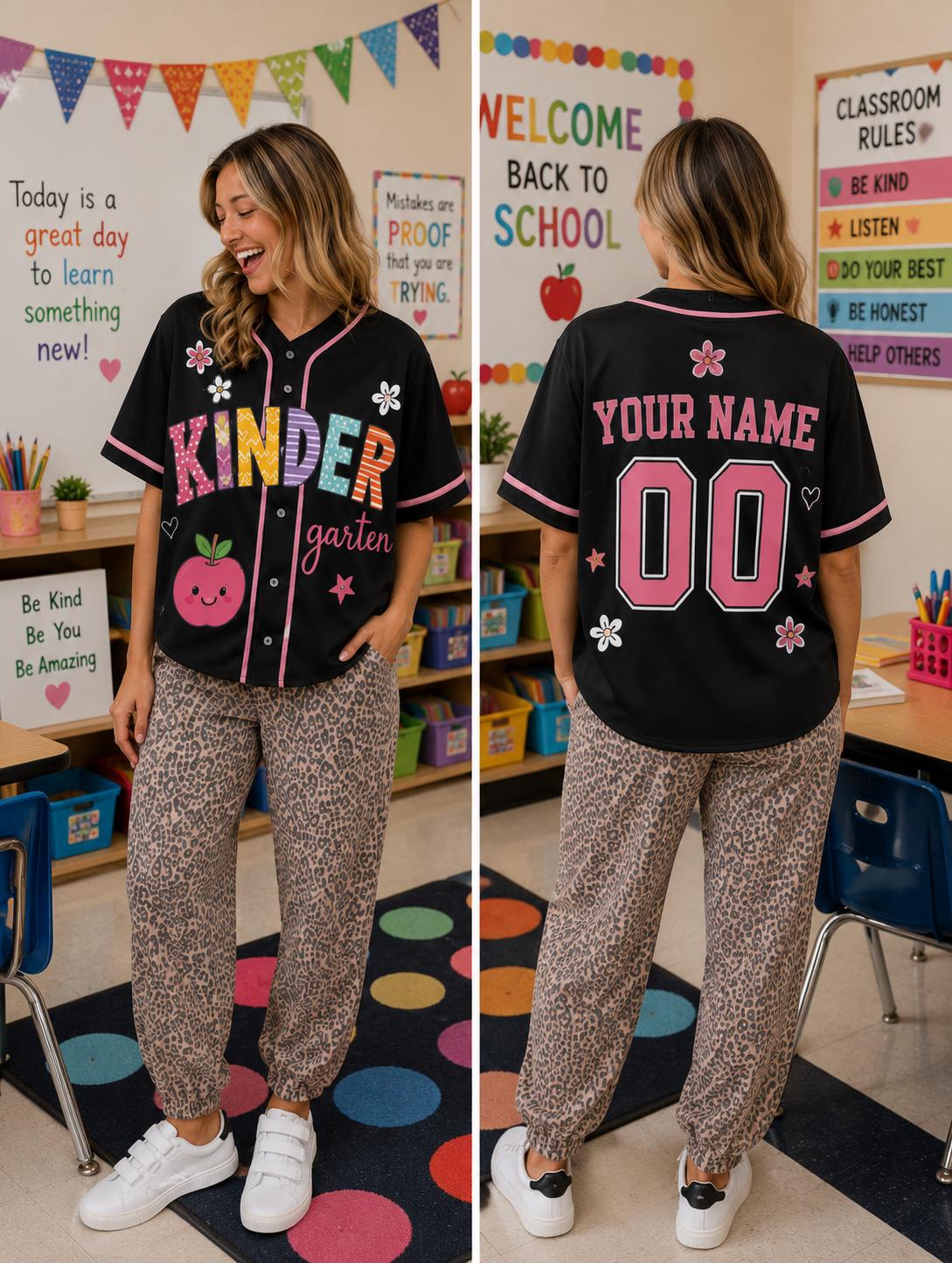 Personalized Teacher Shirt with NameBaseball Jersey, Back to School Baseball Tee, Elementary Teacher Gift, Custom Team Teacher Jersey Outfit