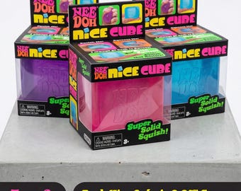 NeeDoh Nice Cube Juguete Blandito / Cubo de Hielo Sensorial Antiestrés / Juguete de Escritorio de Aprieto Lento para Concentración y Calma / Regalo de Tendencia de TikTok
