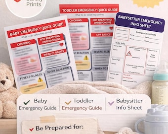 Baby and Toddler Emergency Guide Bundle, Infant CPR and First Aid Printable, What To Do In Emergencies, Parent Safety Kit