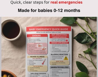 Guide d'urgence pour nourrissons, premiers secours et réanimation cardio-respiratoire, étouffement, fièvre (téléchargement numérique)