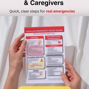 Guía de emergencia para niños pequeños / Guía rápida de primeros auxilios y RCP para padres (Descarga digital)