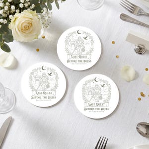 Posavasos de papel con temática de castillo romántico, recuerdos celestiales para despedida de soltera, elegante decoración de mesa para bodas, posavasos con temática de fantasía, regalo para la futura señora