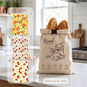 Beeswax Bread Bags For Sourdough Bread, Eco-Friendly Sustainable Storage, Gift for Baking Friends