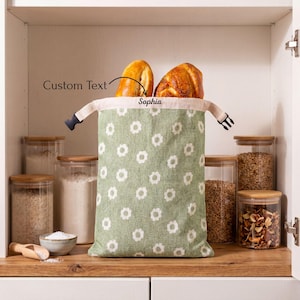 Beeswax Bread Bag - Reusable Bread Storage Bag , Eco-Friendly Sustainable Storage , Sourdough Bread Bag , Gift For Baker