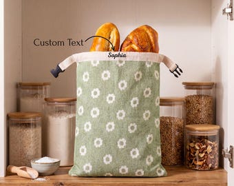 Beeswax Bread Bag - Reusable Bread Storage Bag , Eco-Friendly Sustainable Storage , Sourdough Bread Bag , Gift For Baker