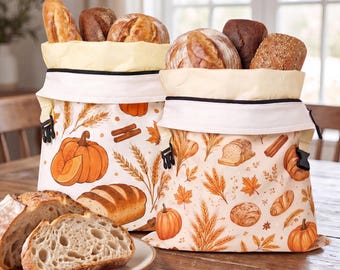 Beeswax Bread Bag for Sourdough Storage - Reusable Loaf Pouch, Homemade Bread Keeper, Organic Cotton Bakery Sack, Eco Friendly Kitchen Gift