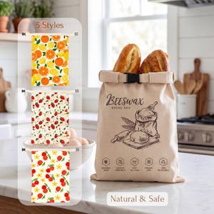 Bolsas de cera de abeja para pan de masa madre, almacenamiento ecológico y sostenible, regalo para amigos panaderos.