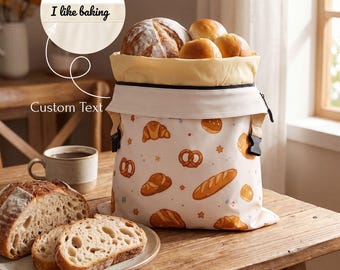 Organic Cotton Beeswax Bread Bag - Sourdough Bread Keeper, Reusable Food Storage, Eco Friendly Kitchen Gift, 17x13 Inch