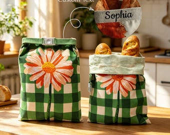 Beeswax Bread Bag for Sourdough - Reusable Bread Storage , Natural Cotton Beeswax Wrap , Eco Kitchen Gift , Homemade Bread Keeper