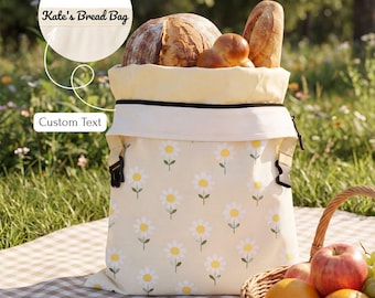 Beeswax Bread Bag for Sourdough Baker - Custom Loaf Storage, Reusable Bakery Pouch, Organic Cotton Sack, Practical Homemaker Gift